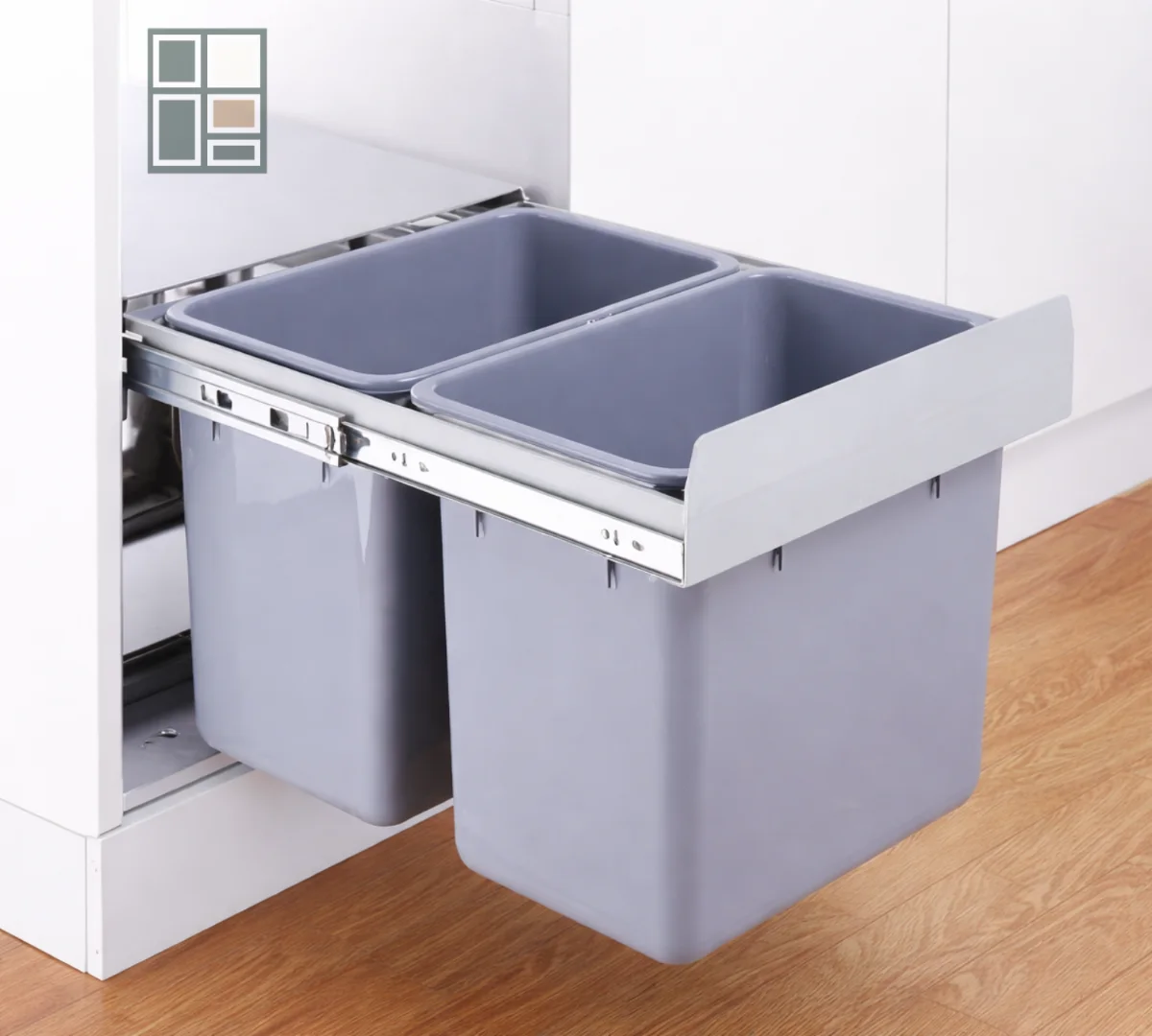 Double Pull-Out WasteBin — Wellmax Kitchen Accessories — Ali Plywood Center Mirpur AJK